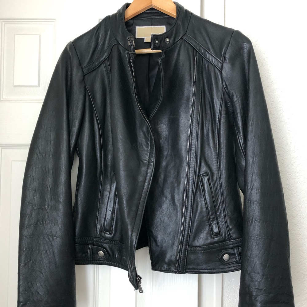 Black Leather Moto Jacket